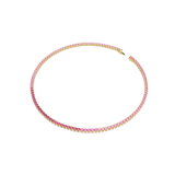 Swarovski Matrix Tennis Necklace Round Cut Pink Gold-Tone Plated