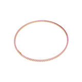 Swarovski Matrix Tennis Necklace Round Cut Pink Gold-Tone Plated