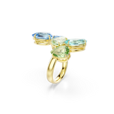 Swarovski Gema Open Ring Mixed Cuts Multicolored Gold-Tone Plated