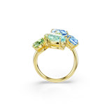 Swarovski Gema Open Ring Mixed Cuts Multicolored Gold-Tone Plated