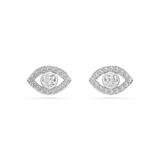 أقراط سواروفسكي Luckyly، قطع دائري، Pavé، Eye، أبيض، مطلي بالروديوم
