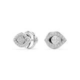 أقراط سواروفسكي Luckyly، قطع دائري، Pavé، Eye، أبيض، مطلي بالروديوم