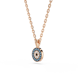 Swarovski Luckily Pendant Pavé Eye Blue Rose Gold-Tone Plated