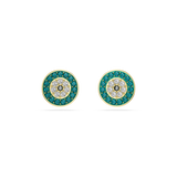Swarovski Luckily Stud Earrings Pavé Eye Green Gold-Tone Plated