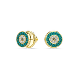 Swarovski Luckily Stud Earrings Pavé Eye Green Gold-Tone Plated