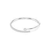 Swarovski Matrix Bangle, Round cut, White, Rhodium plated