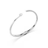 Swarovski Matrix Bangle, Round cut, White, Rhodium plated