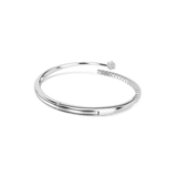 Swarovski Matrix Bangle, Round cut, White, Rhodium plated