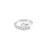 Swarovski Matrix Open Ring, Round cut, White, Rhodium plated