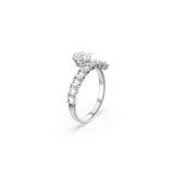 Swarovski Matrix Open Ring, Round cut, White, Rhodium plated