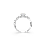Swarovski Matrix Open Ring, Round cut, White, Rhodium plated