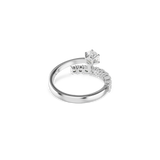 Swarovski Matrix Open Ring, Round cut, White, Rhodium plated