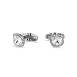 Swarovski Una Angelic Cushion Cut Halo Cufflinks (Ruthenium Plated)