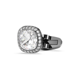 Swarovski Una Angelic Cushion Cut Halo Cufflinks (Ruthenium Plated)