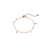 Swarovski Imber Round Cut White Crystal Pearl Charm Bracelet (18K Rose Gold Finished)
