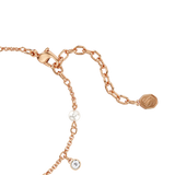 Swarovski Imber Round Cut White Crystal Pearl Charm Bracelet (18K Rose Gold Finished)