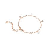 Swarovski Imber Round Cut White Crystal Pearl Charm Bracelet (18K Rose Gold Finished)