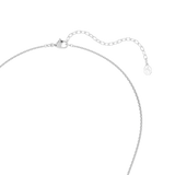 Silver-toned necklace with a delicate link chain, lobster clasp, and an extender chain ending in a small logo tag.