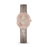 Swarovski Matrix Octagon Quartz Watch with Beige Croc-Effect Leather Strap (Rose Gold-Tone Finished)