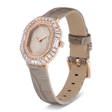Swarovski Matrix Octagon Quartz Watch with Beige Croc-Effect Leather Strap (Rose Gold-Tone Finished)