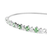 Swarovski Matrix Bracelet, Round cut, Green, Rhodium plated