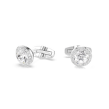 Swarovski Una Angelic Round Cut Halo Cufflinks (Rhodium Plated)