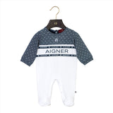 Aigner Kids New Born Boy's White Set of Sleepsuit & Hat