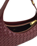 JW PEI Women's Harlee Burgundy Weave Texture Shoulder Bag