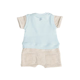 Ein Ghein Kids Baby Boy's Light Blue & Grey with White Romper