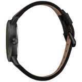 Just Cavalli Men's Black Yellow Dial Black Lehter Strap Watch