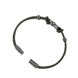 Cerruti 1881 Braulia Gents IP Gun Olive Leather Bracelet