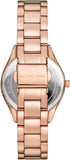Michael Kors Lauryn Ladies Three-Hand Rose Gold-Tone Stainless Steel Watch, Earrings and Necklace Gift Set