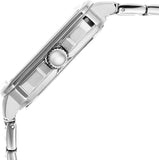 Fossil Inscription Gents Black Dial Square Case Stainless Steel Watch