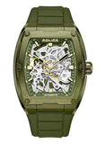 Police Skeletor Gents Olive Dial Olive Silicone Strap Watch