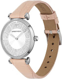 Emporio Armani Women's  Stainless Steel Silver Dial Beige Leather Strap Watch