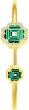 Police Flora Ladies Clover Malachite With Crystal Gold Plated Bangle