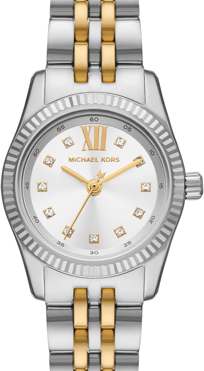 Michael Kors Petite Lexington Pavé Two-Tone Watch – Blue Salon