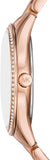 Michael Kors Lauryn Ladies Three-Hand Rose Gold-Tone Stainless Steel Watch, Earrings and Necklace Gift Set