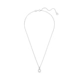 Swarovski Birthstone pendant, Square cut, April, White, Rhodium plated