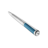 Saint Honore Matignon Ballpoint Pen Stainless Steel & Blue Lacquer Finish