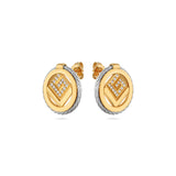 Guy Laroche Camille Ladies Stainless Steel Gold Plated Earrings With Crystals