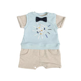 Ein Ghein Kids Baby Boy's Light Blue & Grey with White Romper
