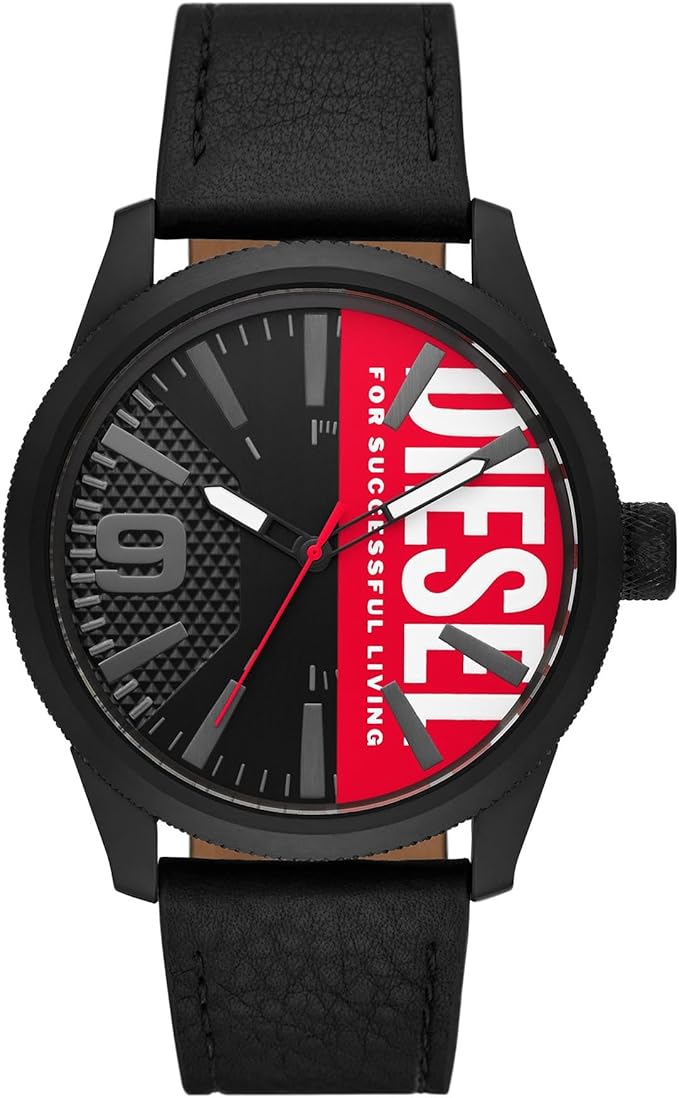 Diesel Rasp Gents Black & Red Dial Black Leather Strap Watch | Fashion Watches | GCC | Men | Mens | Mens Watches | QND 23 | Watch | Watches Diesel Rasp Gents Black & Red Dial Black Leather Strap Watch | Fashion Watches | GCC | Men | Mens | Mens Watches | QND 23 | Watch | Watches