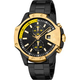 Just Cavalli Gents Black Dial Stainless Steel Two Tone Black & Gold Watch