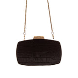 Just Cavalli Women's Embossed Velvet Clutch with Chain Strap