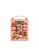 JW PEI Women's Taya Bakery Pattern Embroidered Book Shape Clutch Bag