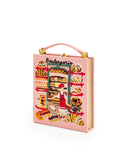 JW PEI Women's Taya Bakery Pattern Embroidered Book Shape Clutch Bag