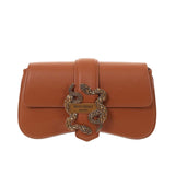 Just Cavalli Women's Cognac Leather Bag with Serpent Hardware