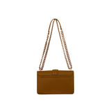 Just Cavalli Women's Cognac Chain Shoulder Bag with Serpent Hardware
