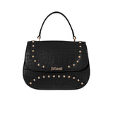 Just Cavalli Women's Black Croc-Embossed Top-Handle Bag